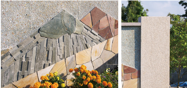 自然石で描かれた筑波山